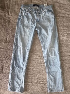 MEN'S Light Blue Slim Straight Jeans